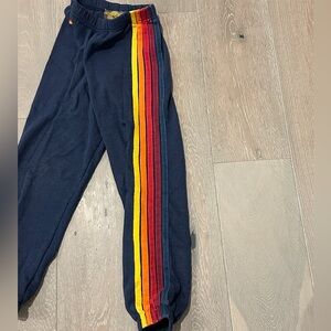 Aviator Nation Kids Joggers with Rainbow Stripes